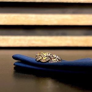 Kay Jewelers .92 Diamond Woven Ring 10k Yellow Gold *Vintage*